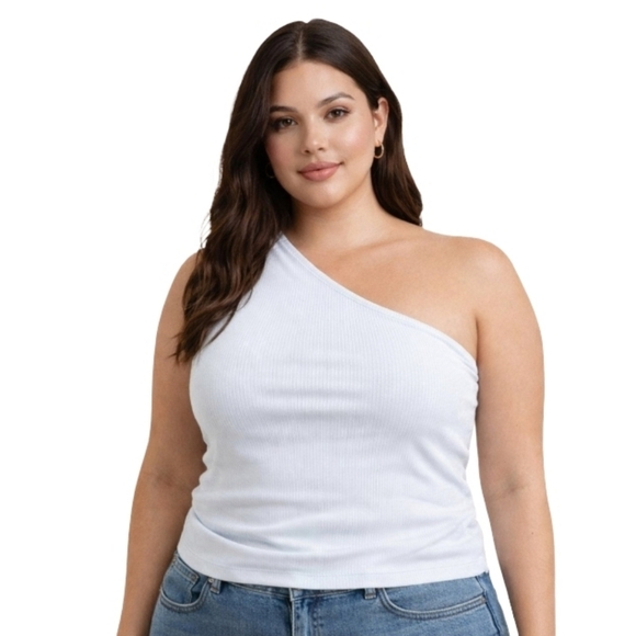 Zara Tops - Zara NWT Women's Large One Shoulder White Tank‎ Top